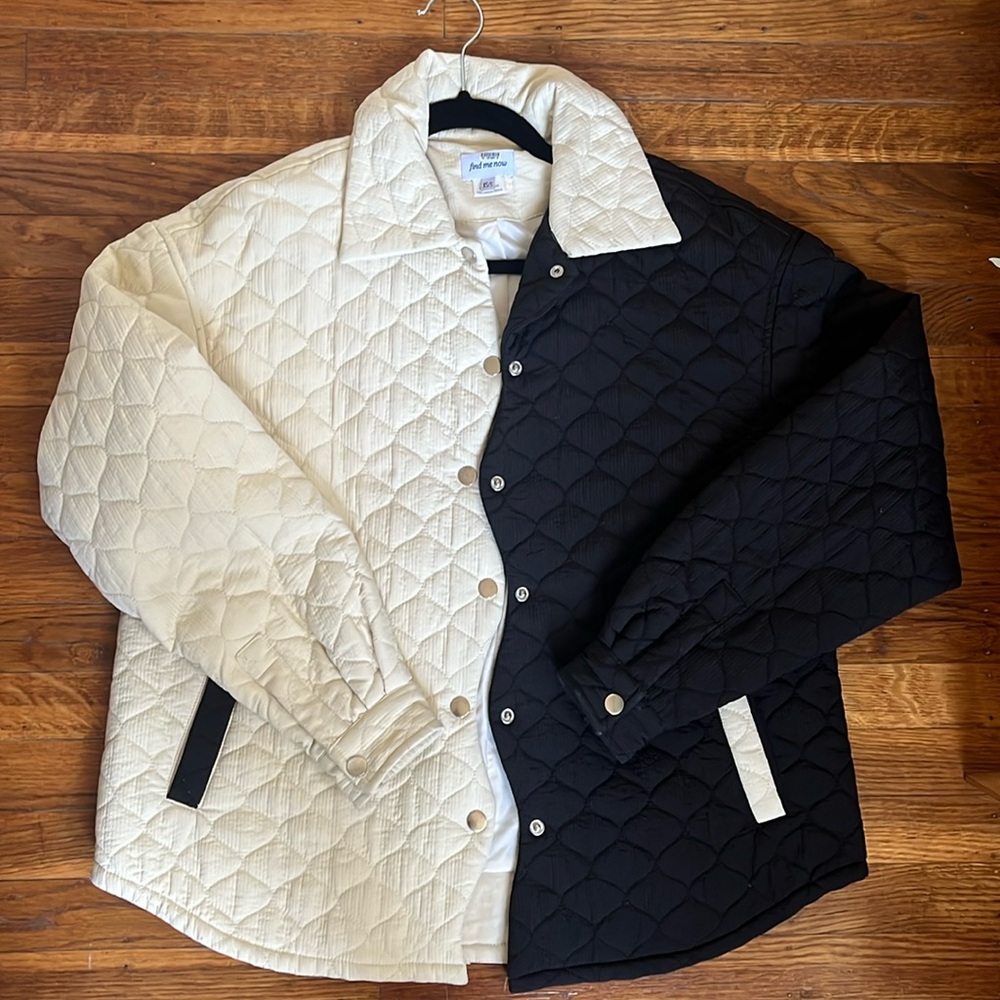 Reversible Black and Cream Quilted Jacket